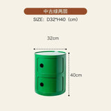 Nordic Bedside Cabinet Small Round Modern Plastic Storage