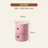 Nordic Bedside Cabinet Small Round Modern Plastic Storage