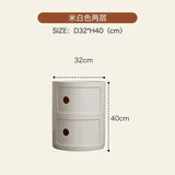 Nordic Bedside Cabinet Small Round Modern Plastic Storage