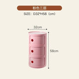 Nordic Bedside Cabinet Small Round Modern Plastic Storage