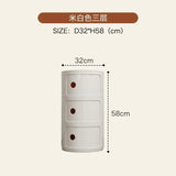Nordic Bedside Cabinet Small Round Modern Plastic Storage