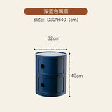 Nordic Bedside Cabinet Small Round Modern Plastic Storage