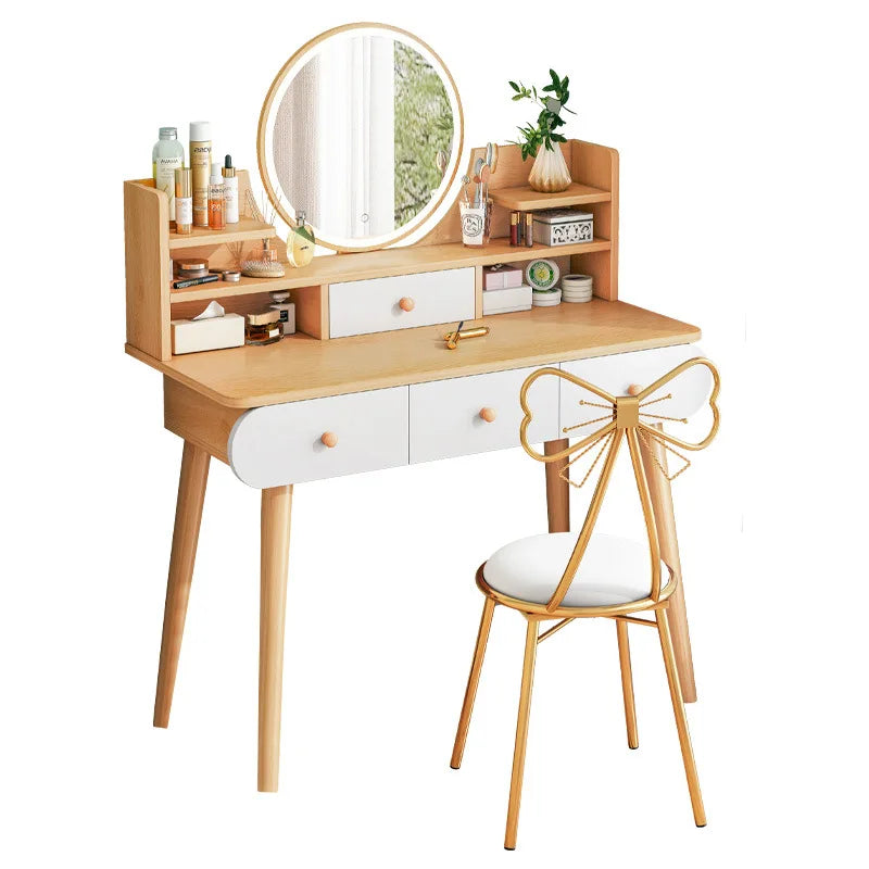 Nordic Dressing Table with Makeup Mirror Simple Bedroom