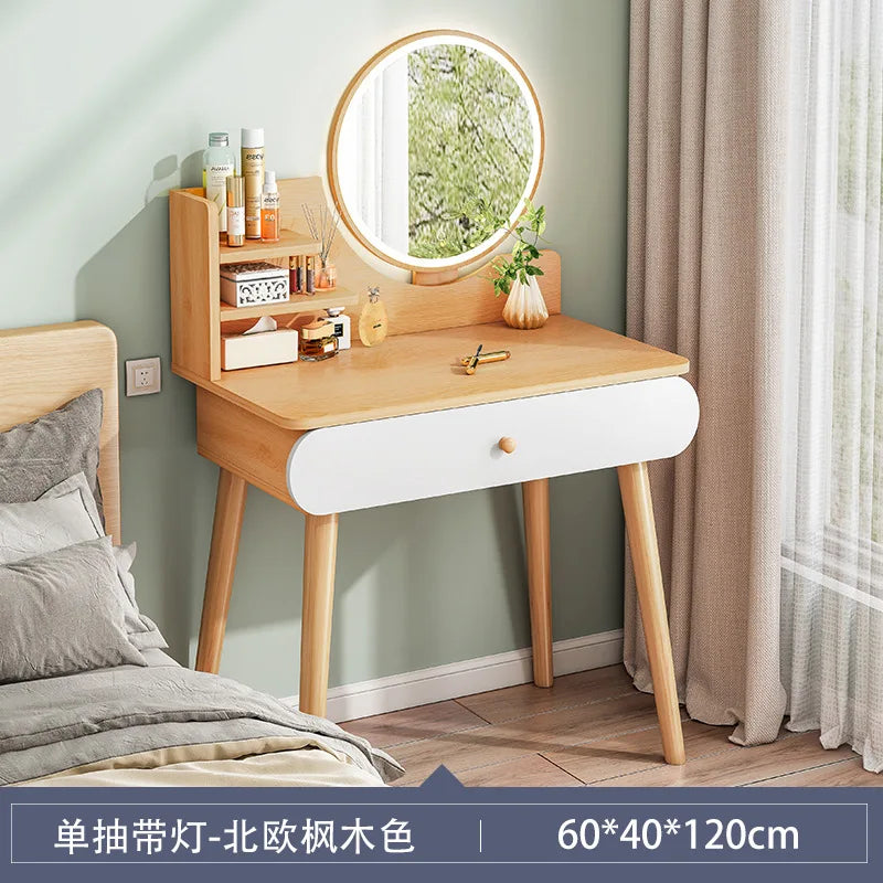 Nordic Dressing Table with Makeup Mirror Simple Bedroom