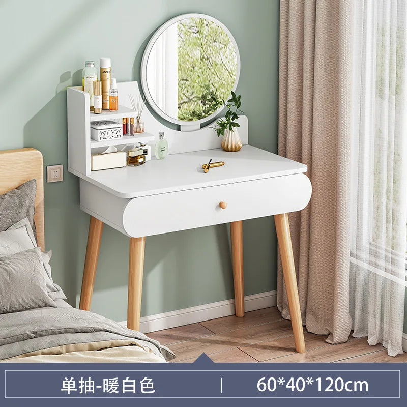 Nordic Dressing Table with Makeup Mirror Simple Bedroom