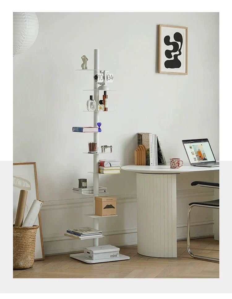 Nordic Revolving Metal Story Bookcase Bookshelf Bookrack Book
