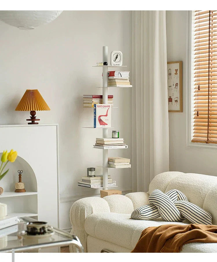 Nordic Revolving Metal Story Bookcase Bookshelf Bookrack Book