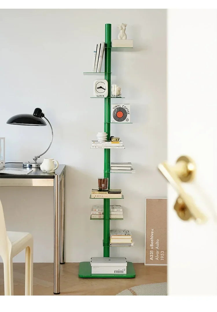Nordic Revolving Metal Story Bookcase Bookshelf Bookrack Book