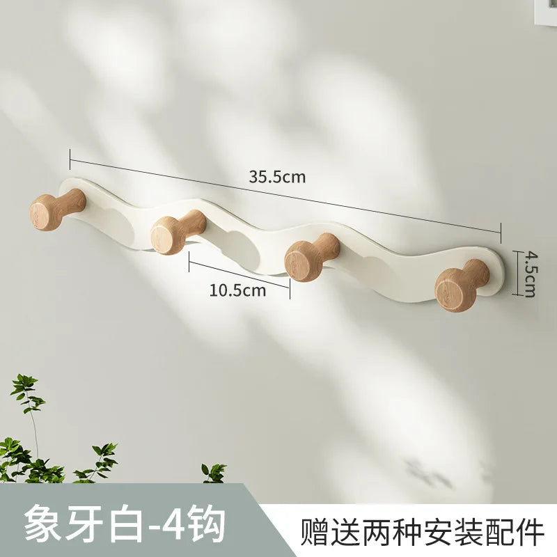 Nordic Wooden Coat Hanger Wall Hooks Home Hotel