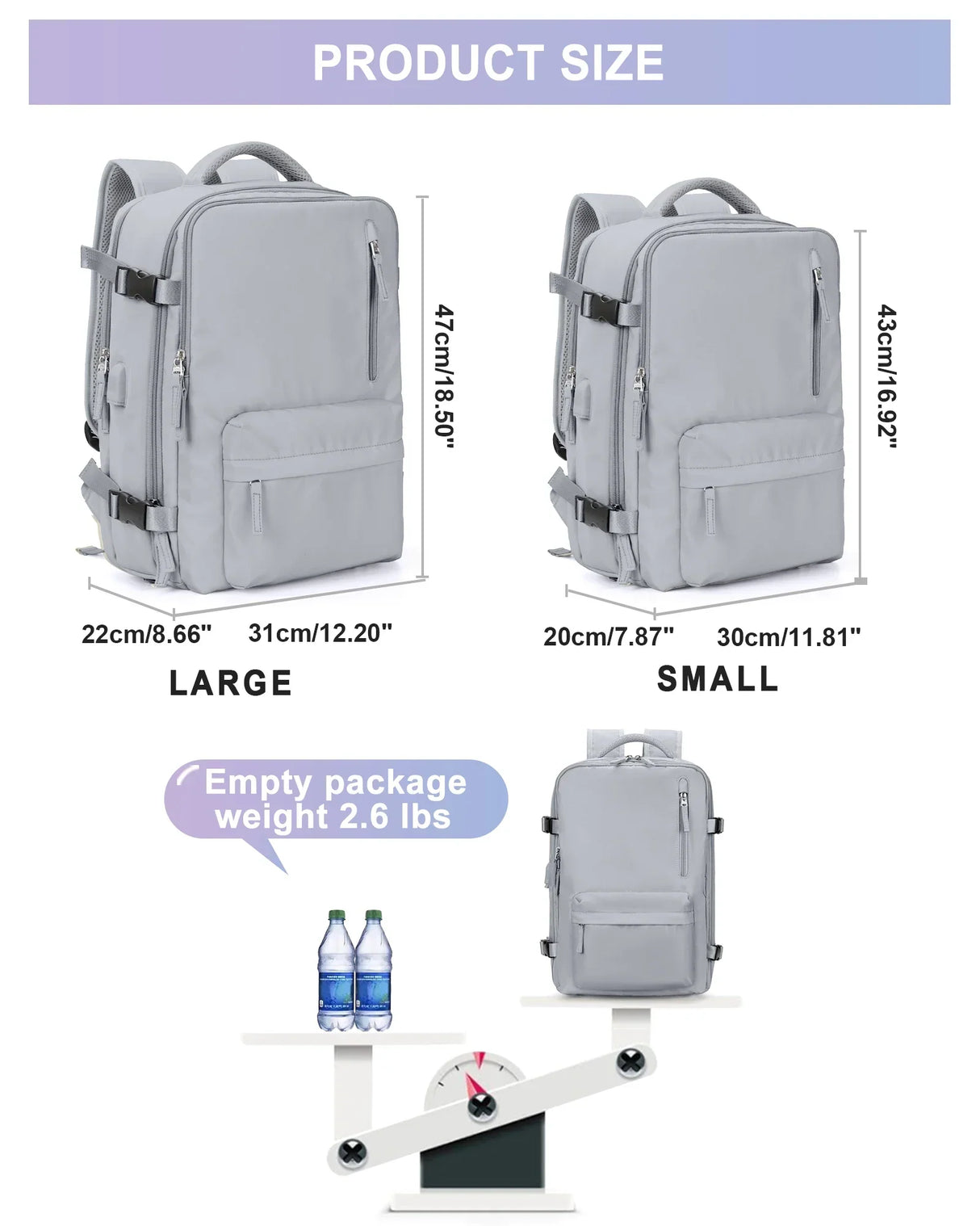 Nylon Backpack Business Travel Backpack with USB Port