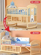 Nanjiren Crib Solid Wood Paint-Free Multifunctional Baby BB