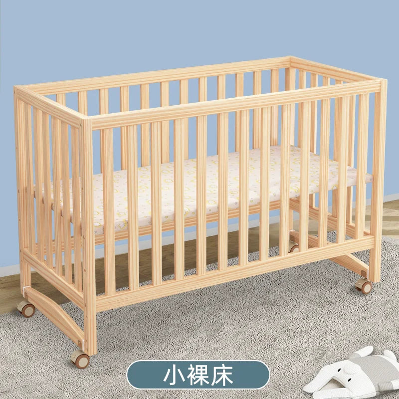 GNMN Crib Solid Wood Paint-Free Patchwork Big Bed