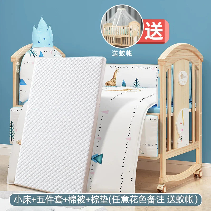 Mu Tongfang Crib Patchwork Large Bed European Mobile