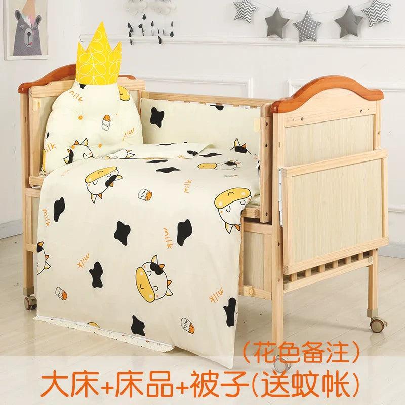 Baby Crib Electric Bassinet Solid Wood Paint-Free Automatic