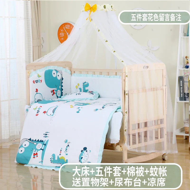 Zhitong Crib Solid Wood Paint-Free Multifunctional Bassinet Babies'