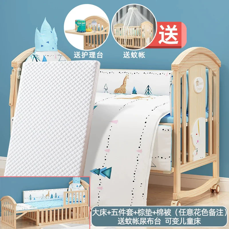 Mu Tongfang Crib Patchwork Large Bed European Mobile