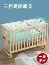 GNMN Crib Solid Wood Paint-Free Patchwork Big Bed