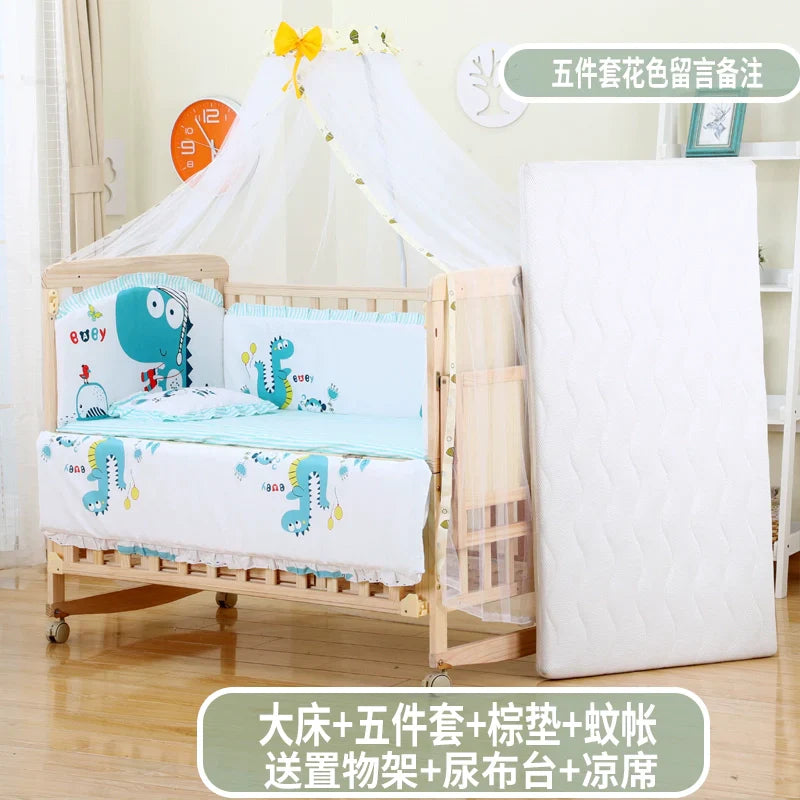 Zhitong Crib Solid Wood Paint-Free Multifunctional Bassinet Babies'