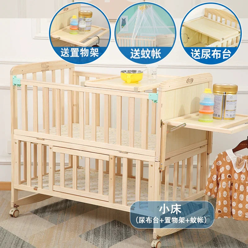 Zhitong Pine Crib Solid Wood Paint-Free Children's Bed