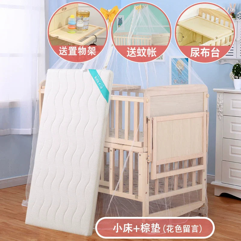 Zhitong Crib Solid Wood Paint-Free Multifunctional Bassinet Babies'