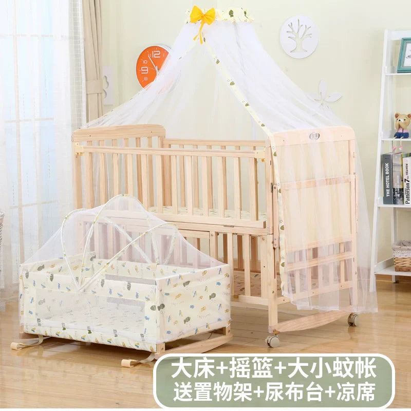 Zhitong Crib Solid Wood Paint-Free Multifunctional Bassinet Babies'