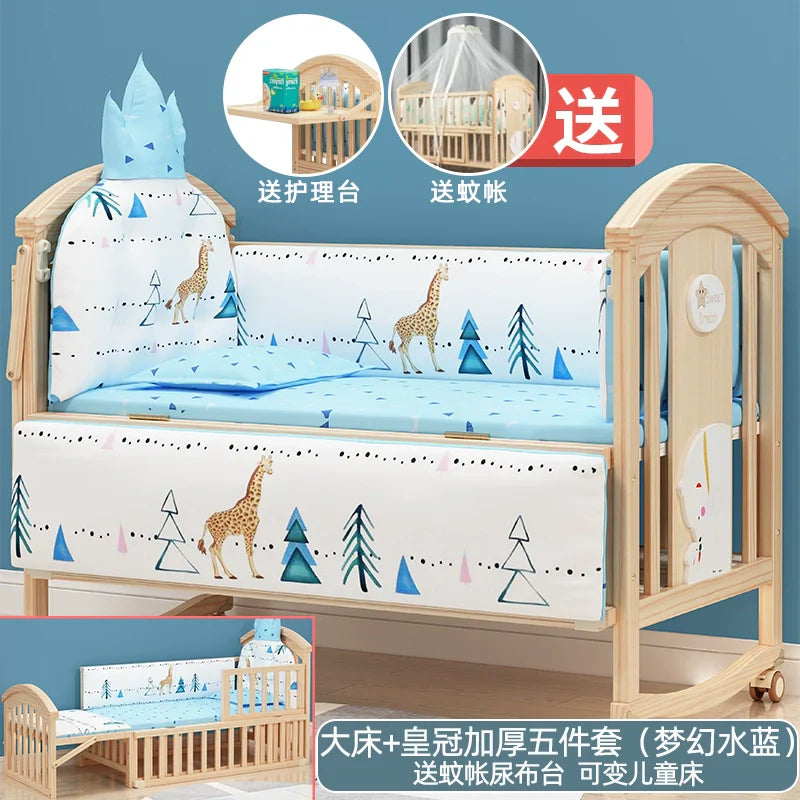 Mu Tongfang Crib Patchwork Large Bed European Mobile