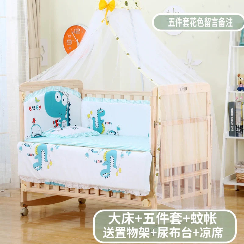 Zhitong Crib Solid Wood Paint-Free Multifunctional Bassinet Babies'