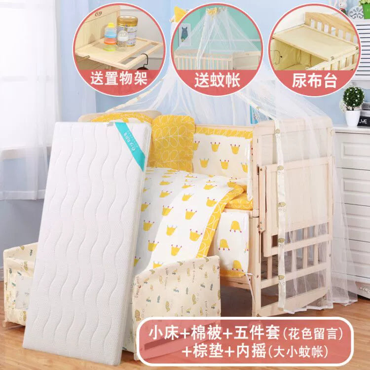 Zhitong Crib Solid Wood Paint-Free Multifunctional Bassinet Babies'