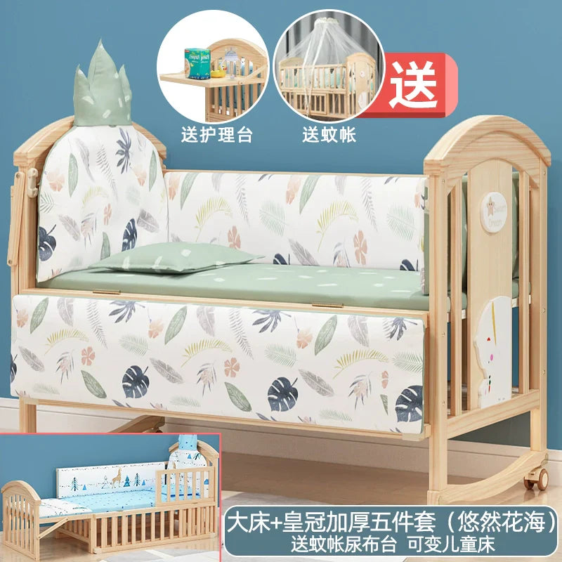 Mu Tongfang Crib Patchwork Large Bed European Mobile
