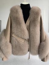 OFTBUY 2022 Real Fur Coat Winter Jacket Women