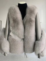 OFTBUY 2022 Real Fur Coat Winter Jacket Women