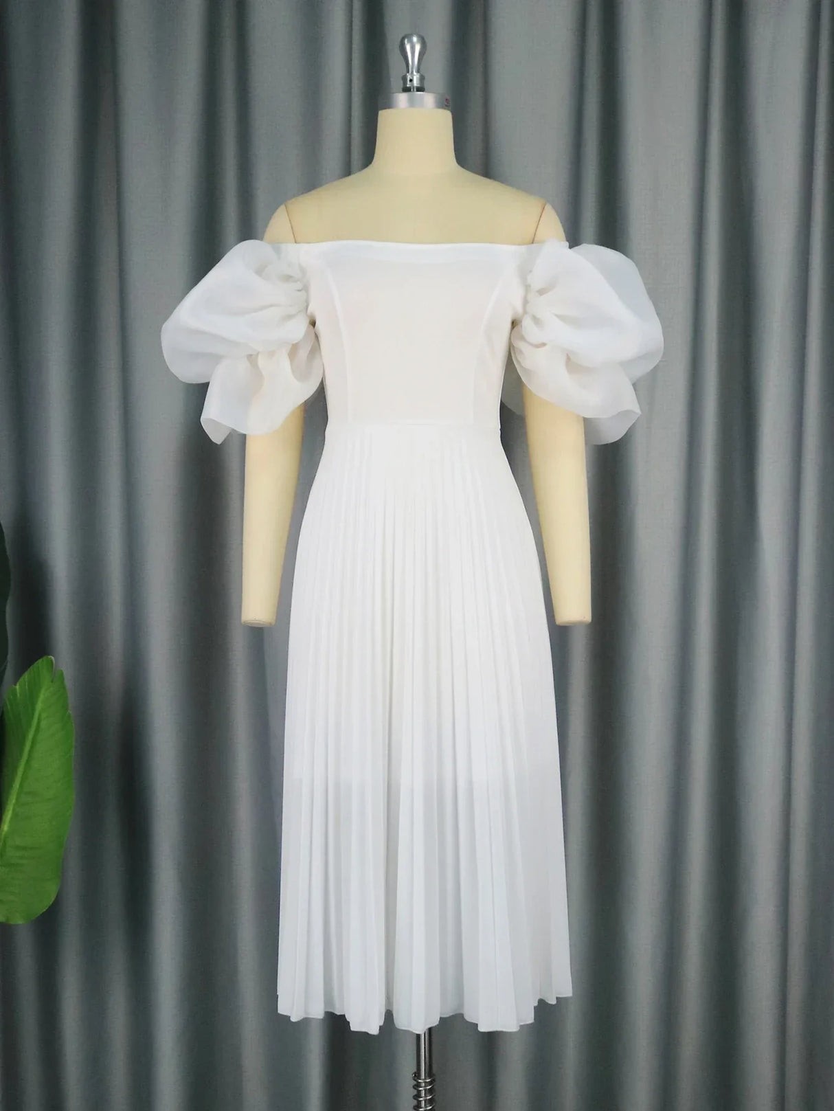 ONTINVA White Midi Dresses for Women Plus Size