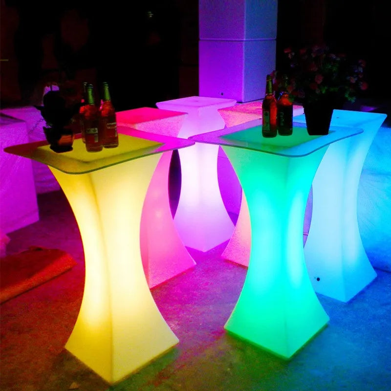 Out Door Use LED illuminated Bar Cocktail Table