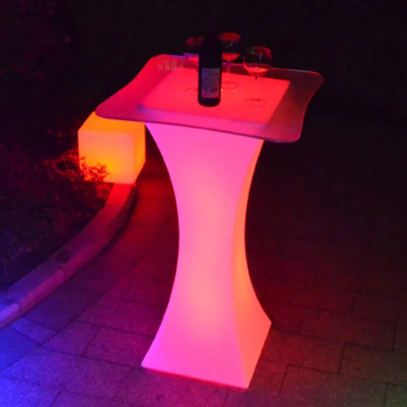 Out Door Use LED illuminated Bar Cocktail Table