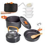 Outdoor Camping Cookware Kit Aluminum Portable Nonstick Cooking