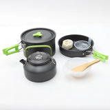 Outdoor Camping Cookware Kit Aluminum Portable Nonstick Cooking