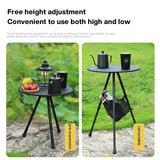 Outdoor Folding Picnic Table Round Camping Table Aluminum