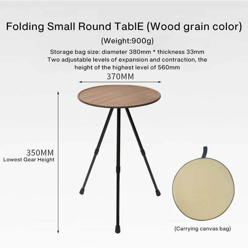 Outdoor Folding Picnic Table Round Camping Table Aluminum