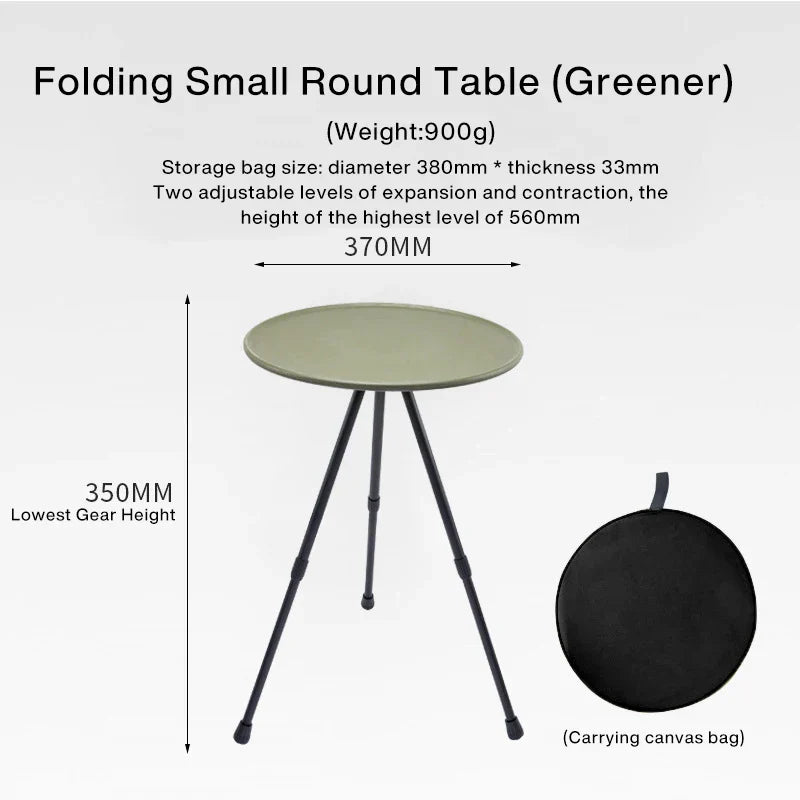 Outdoor Folding Picnic Table Round Camping Table Aluminum