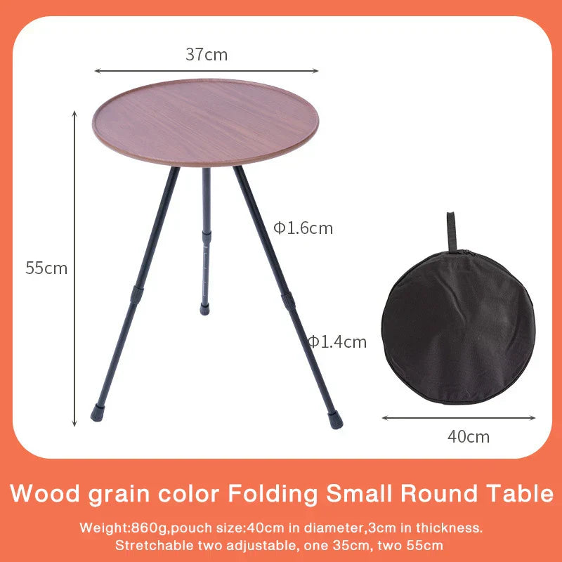 Outdoor Folding Picnic Table Round Camping Table Aluminum