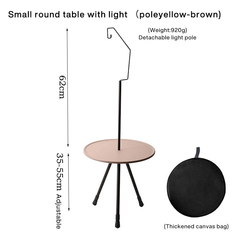Outdoor Folding Picnic Table Round Camping Table Aluminum