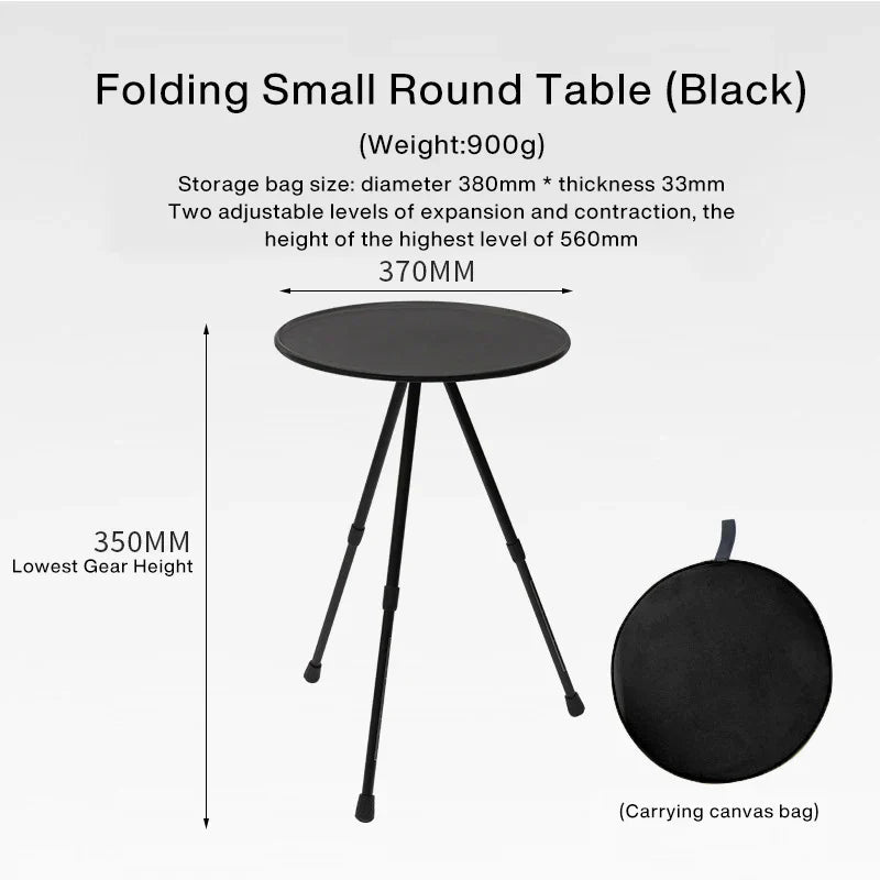 Outdoor Folding Picnic Table Round Camping Table Aluminum