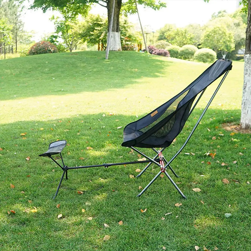 Outdoor Portable Folding Chair Retractable Footrest Leg Rest