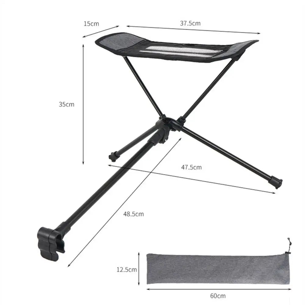 Outdoor Portable Folding Chair Retractable Footrest Leg Rest