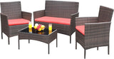 Outdoor Sofa Set of 4 with Soft Cushion