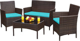 Outdoor Sofa Set of 4 with Soft Cushion