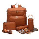 PU Leather Diaper Bag Backpack Large Capacity Travel