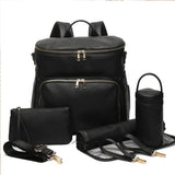 PU Leather Diaper Bag Backpack Large Capacity Travel
