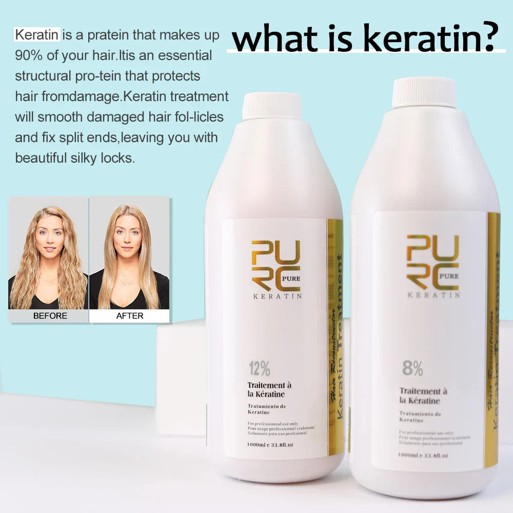 PURC 1000ml Keratin Hair Straightening Smoothing Treatment For