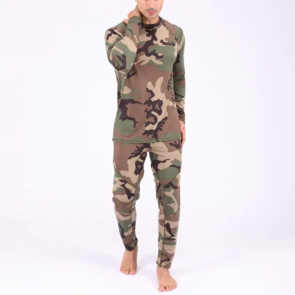 Pajama Sets Men Camouflage Print Long Sleeve Top
